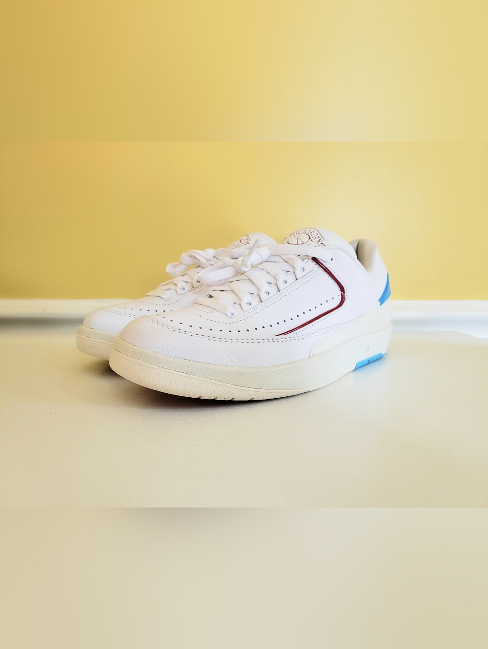 AIR JORDAN 2 Retro Low Women's NC to CHI Athleisure Sneakers (9) White/Blue/Red